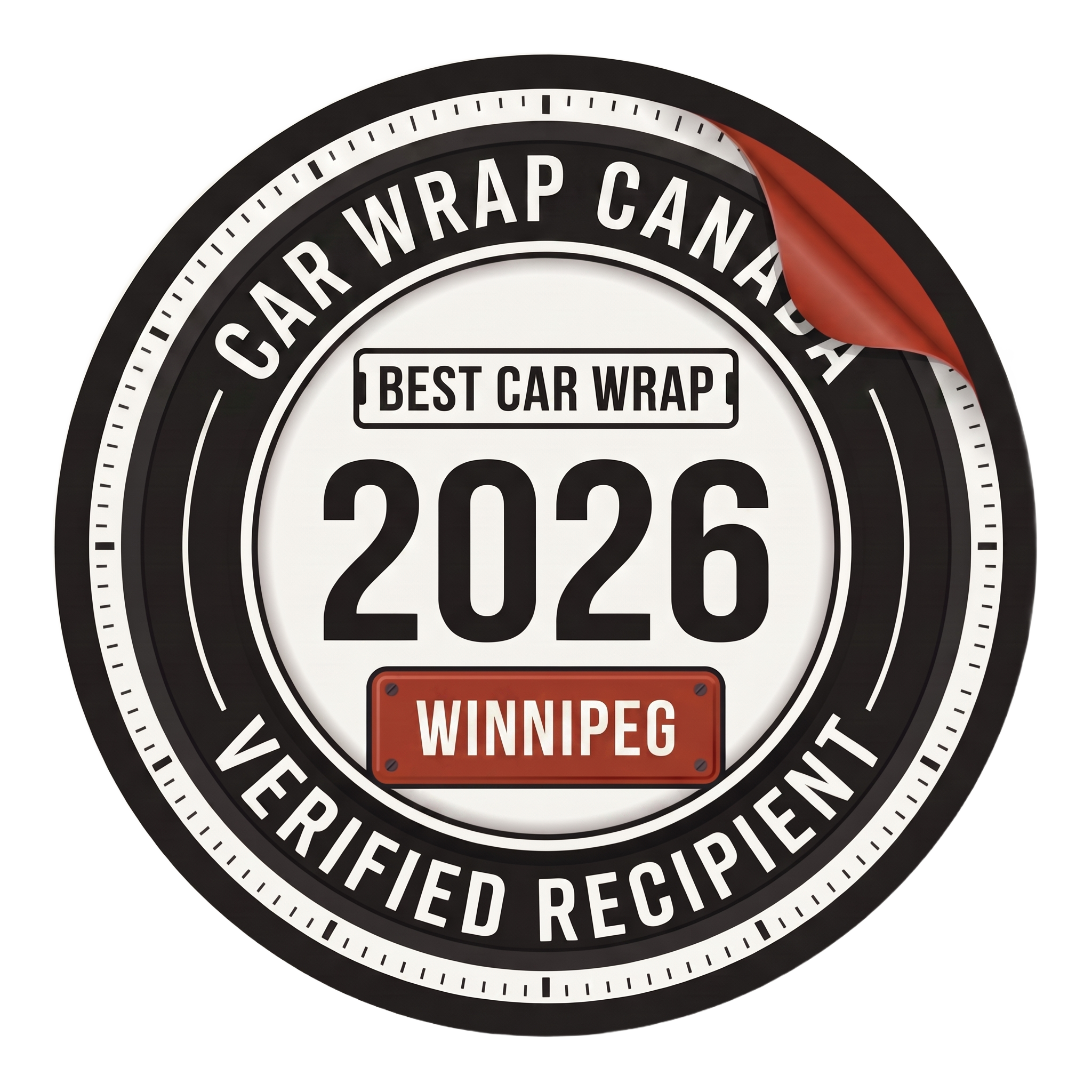 2026 Best Car Wrap in Winnipeg award badge