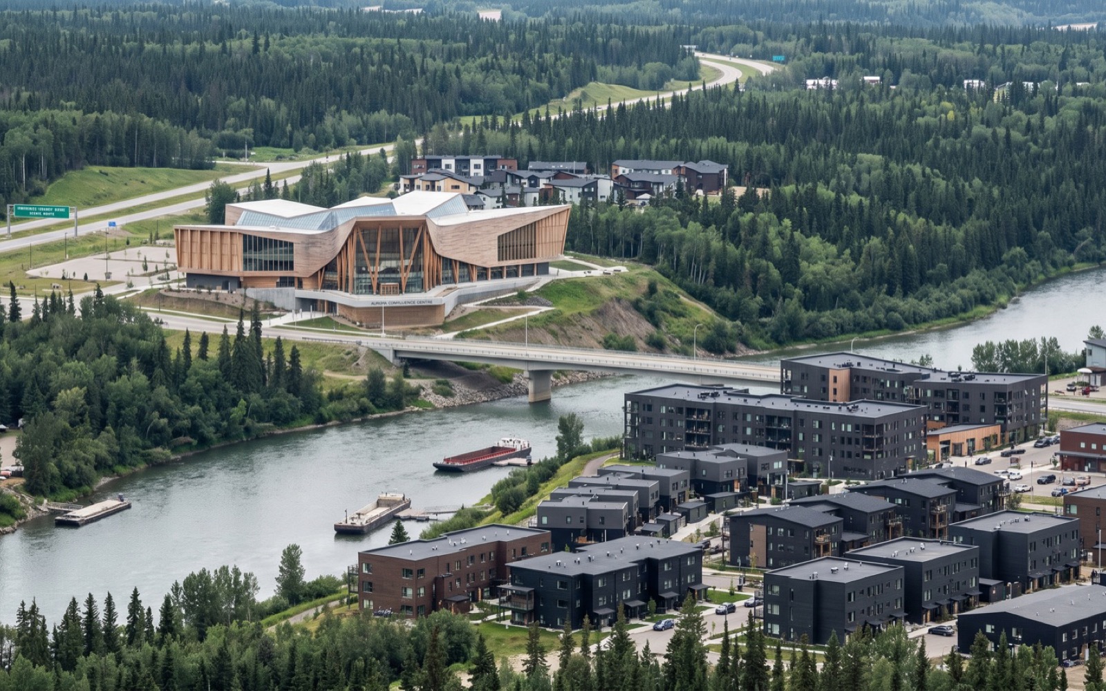 AI-generated editorial landscape inspired by Fort McMurray, Alberta