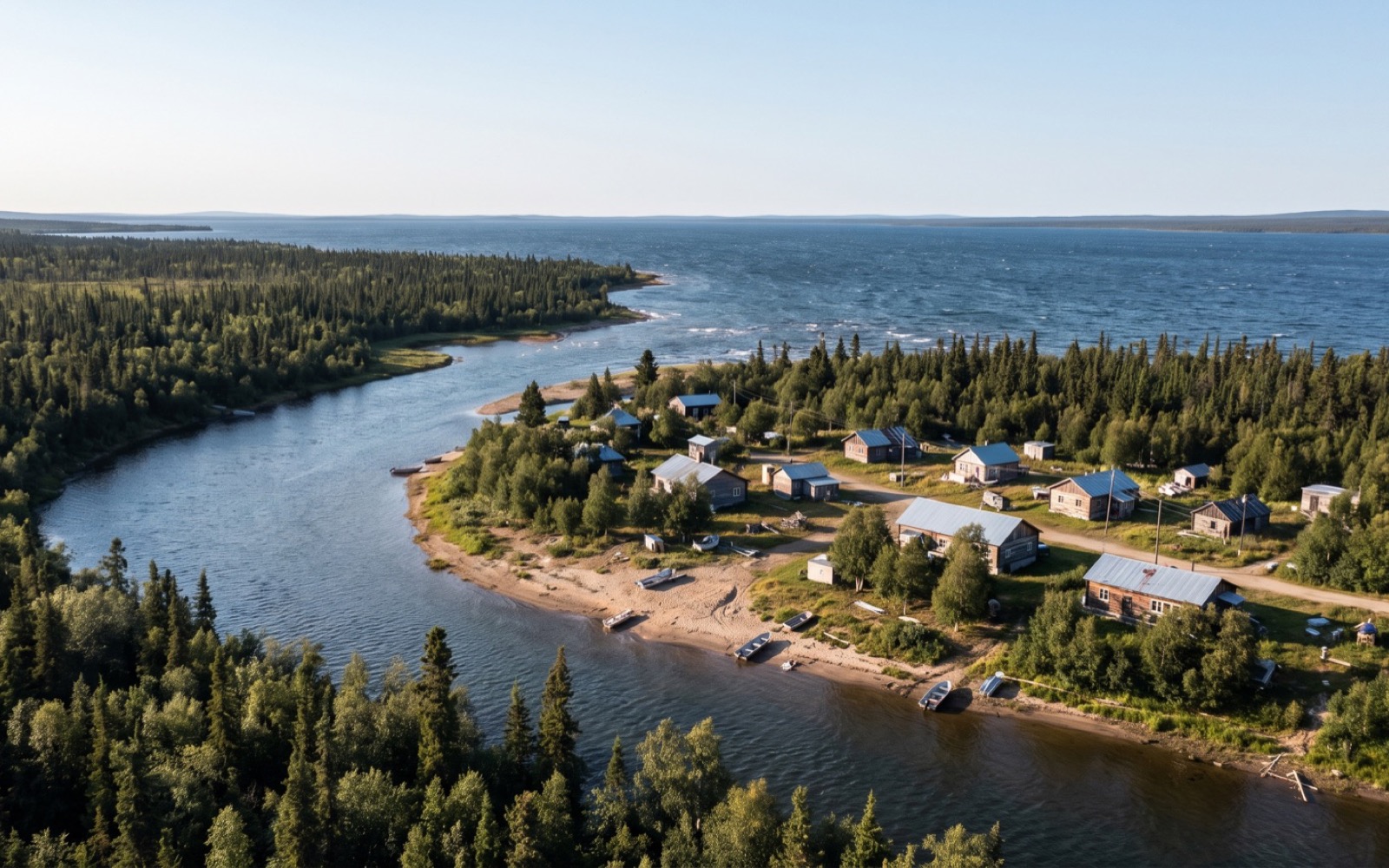 AI-generated editorial landscape inspired by Hay River, Northwest Territories