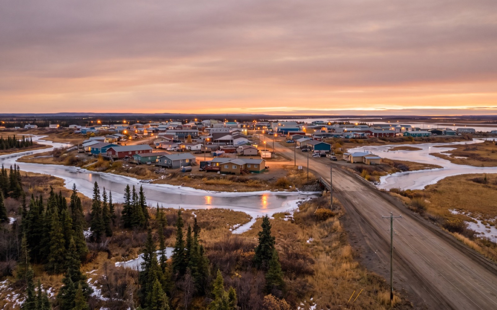 AI-generated editorial landscape inspired by Inuvik, Northwest Territories