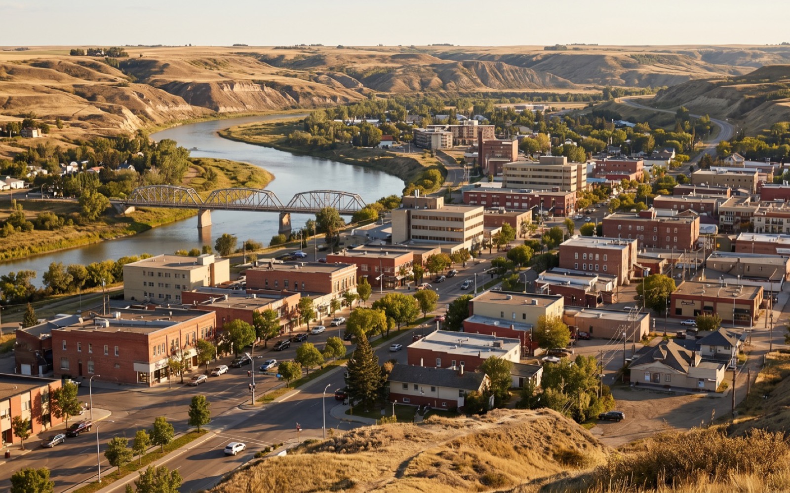 AI-generated editorial landscape inspired by Medicine Hat, Alberta