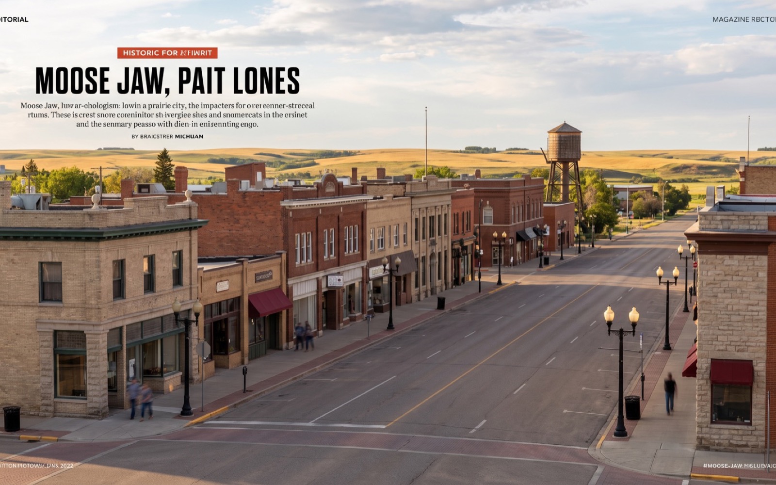 AI-generated editorial landscape inspired by Moose Jaw, Saskatchewan