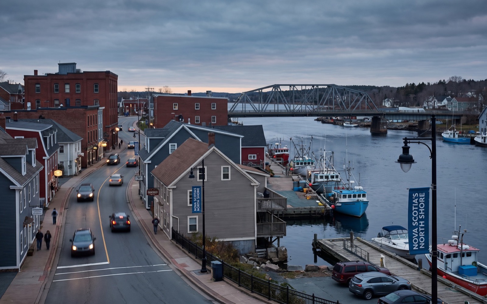 AI-generated editorial landscape inspired by New Glasgow, Nova Scotia