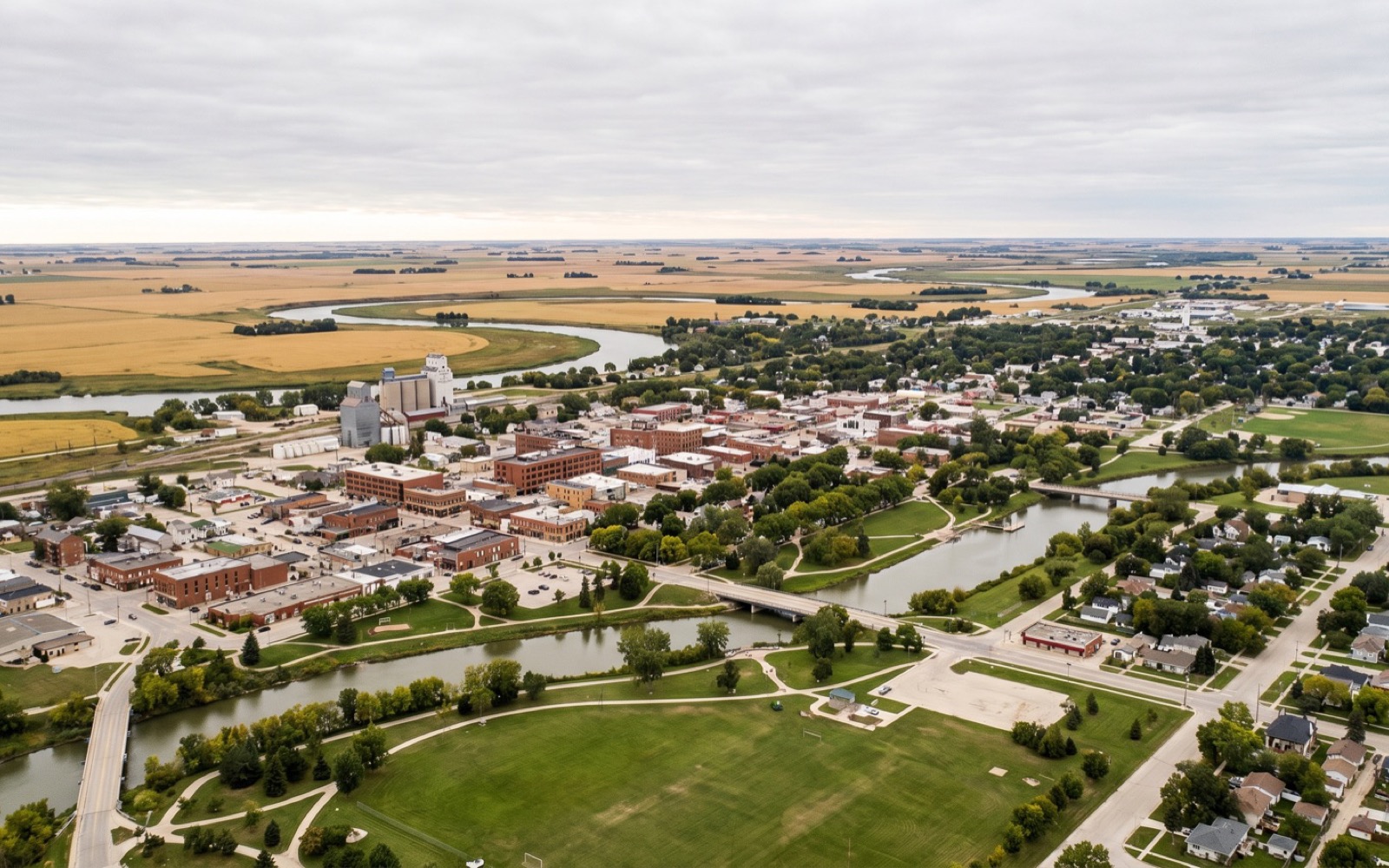 AI-generated editorial landscape inspired by Portage la Prairie, Manitoba