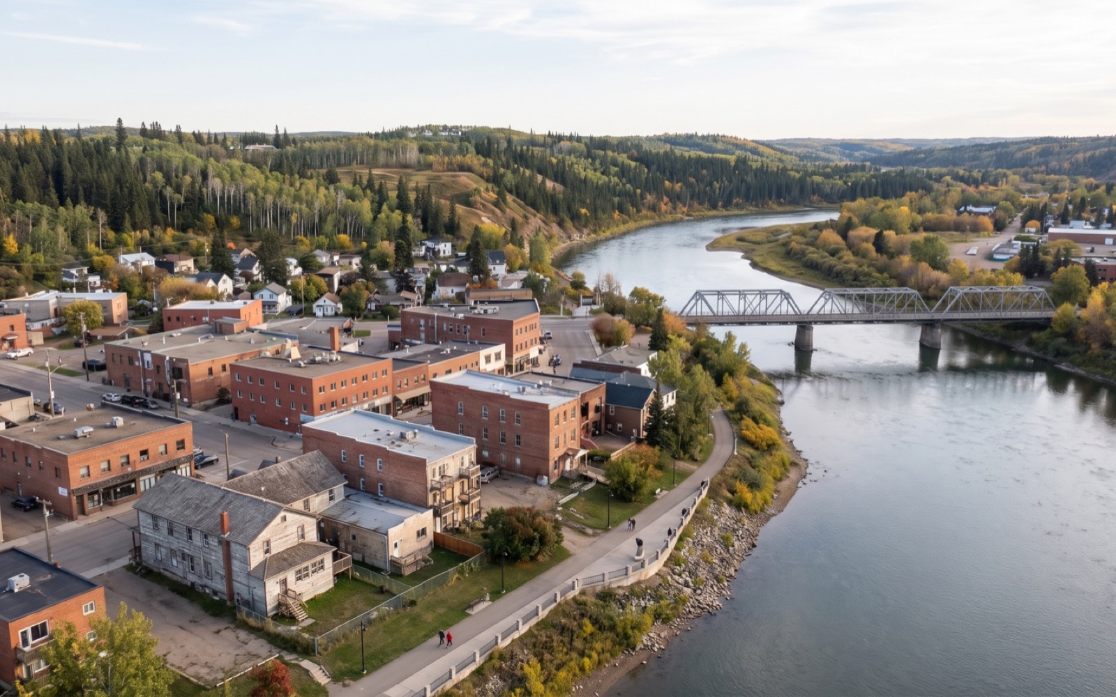 AI-generated editorial landscape inspired by Prince Albert, Saskatchewan