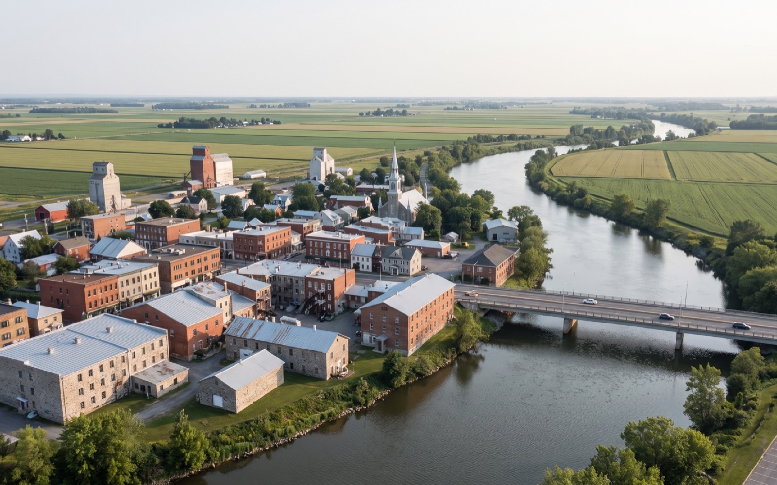 AI-generated editorial landscape inspired by Saint-Hyacinthe, Quebec