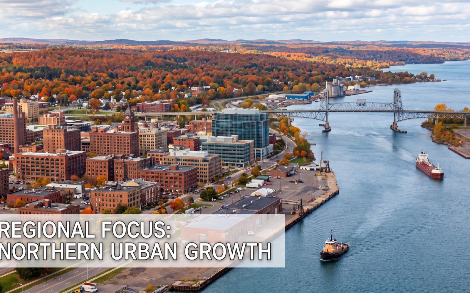 AI-generated editorial landscape inspired by Sault Ste. Marie, Ontario
