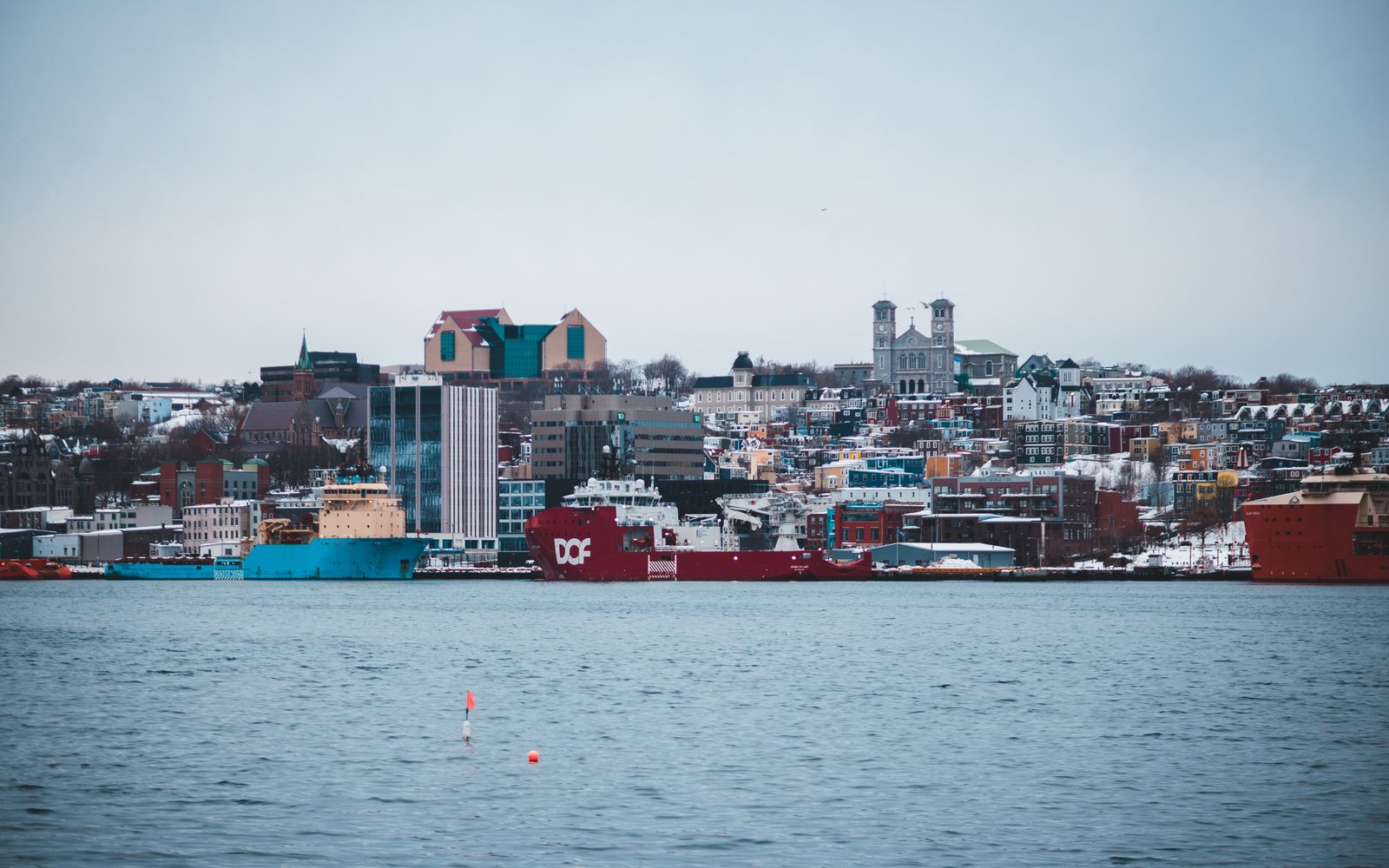St. John's hillside neighbourhood beside the harbour