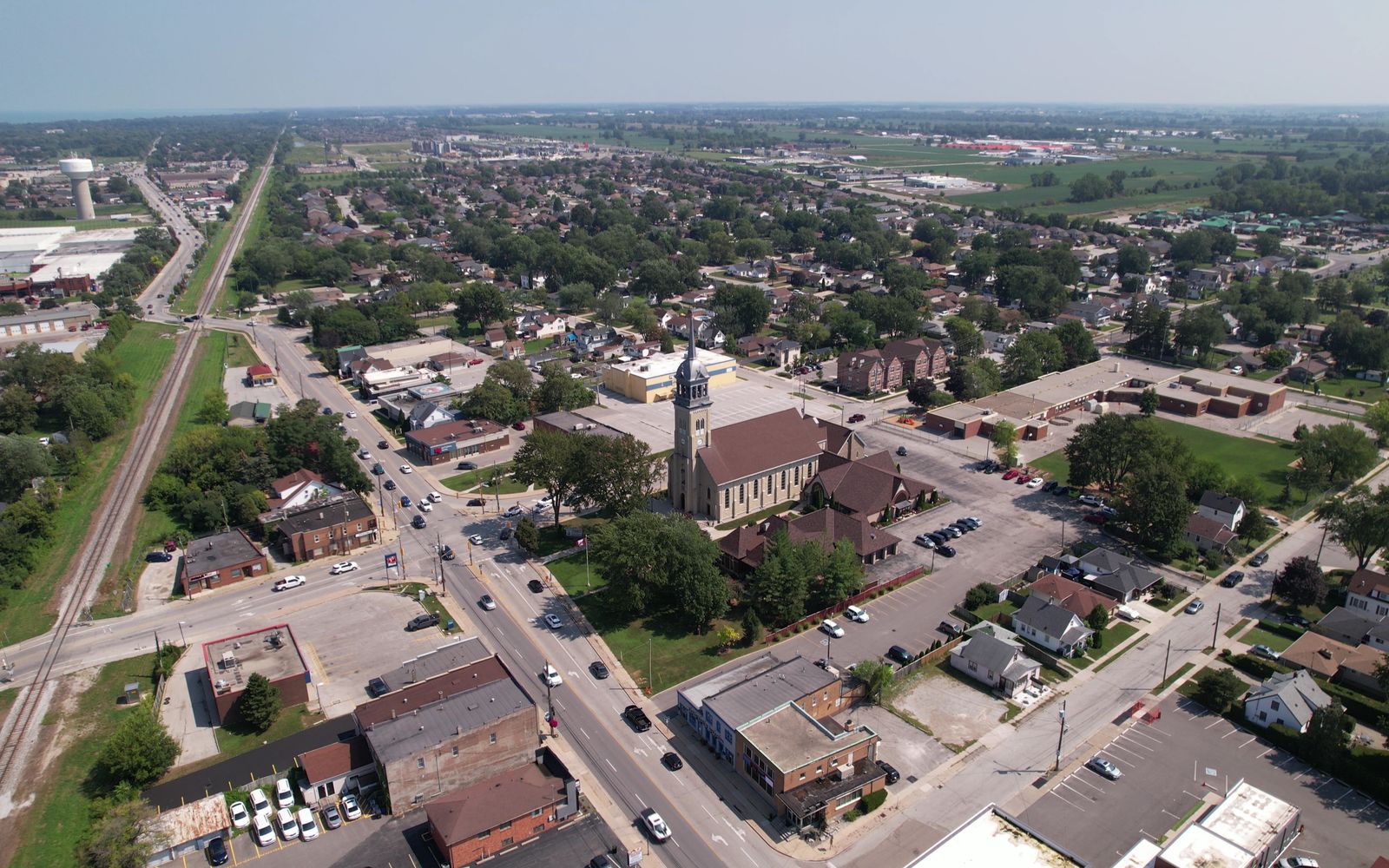 Aerial cityscape of Windsor, Ontario
